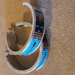 Idyllwind Silver, Turquoise and Brown Beaded Earrings